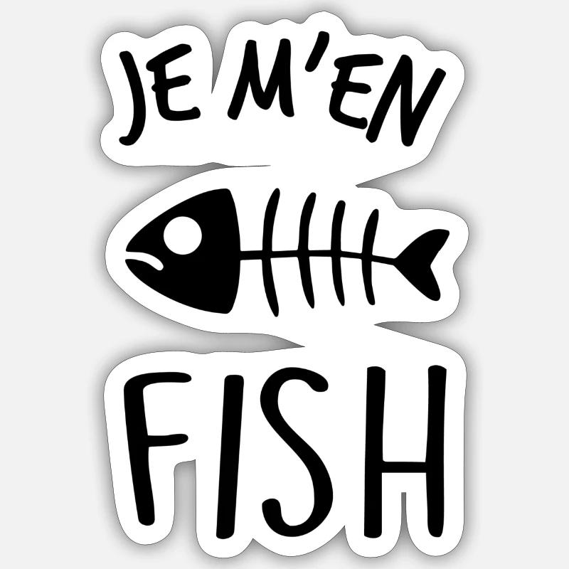 Je m'en fish Sticker taille S (10 x 10 cm)