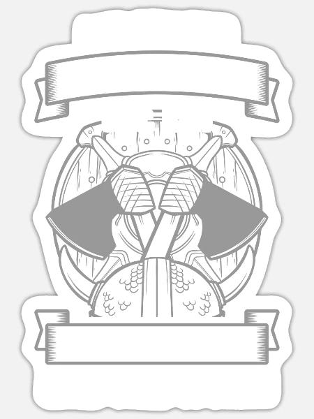 Thor Wikinger Odin - Sticker Größe S (10 x 10 cm) - Mattweiß