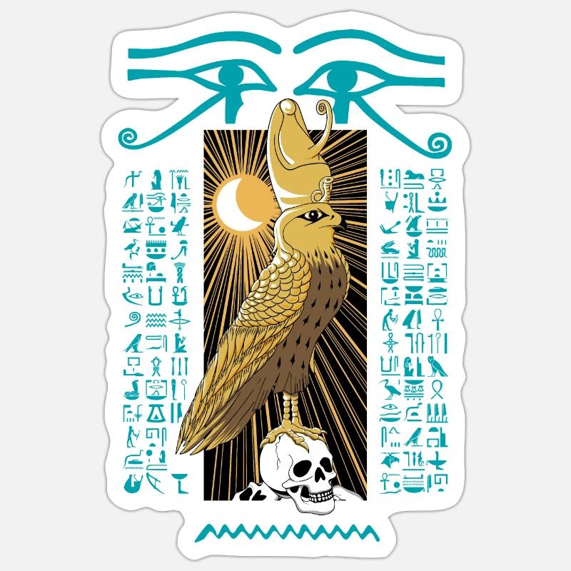 Horus Dieu de l'ancienne Égypte - Sticker taille S (10 x 10 cm) - blanc mat
