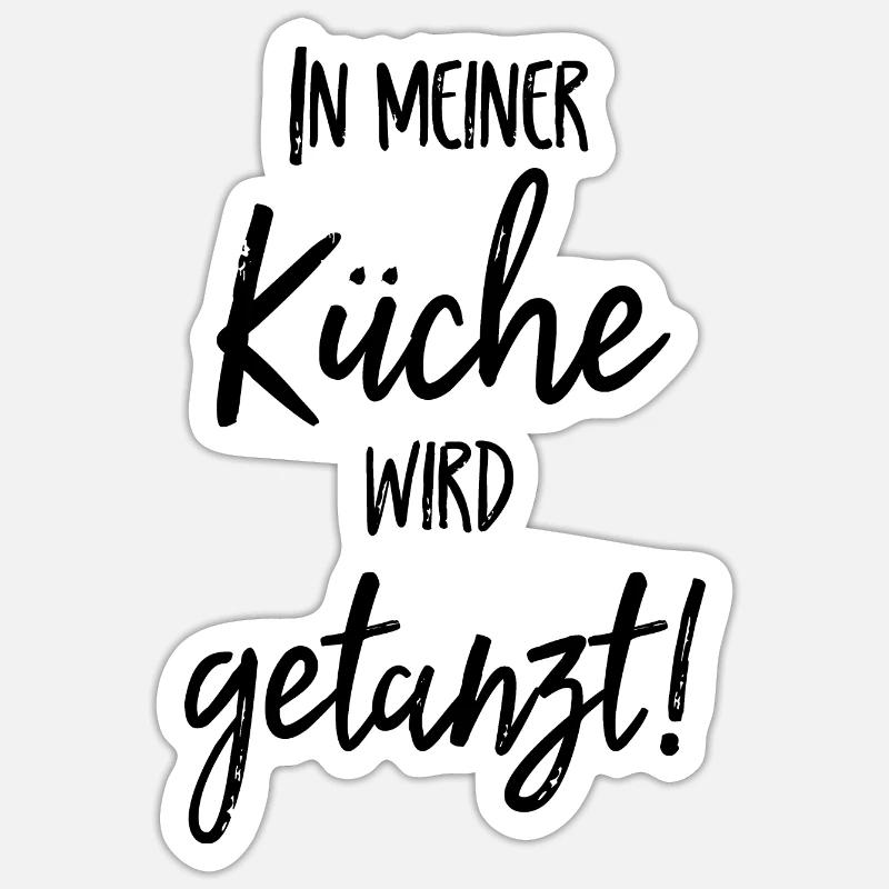 In der küche wird getanzt - Sticker Größe S (10 x 10 cm) - Mattweiß