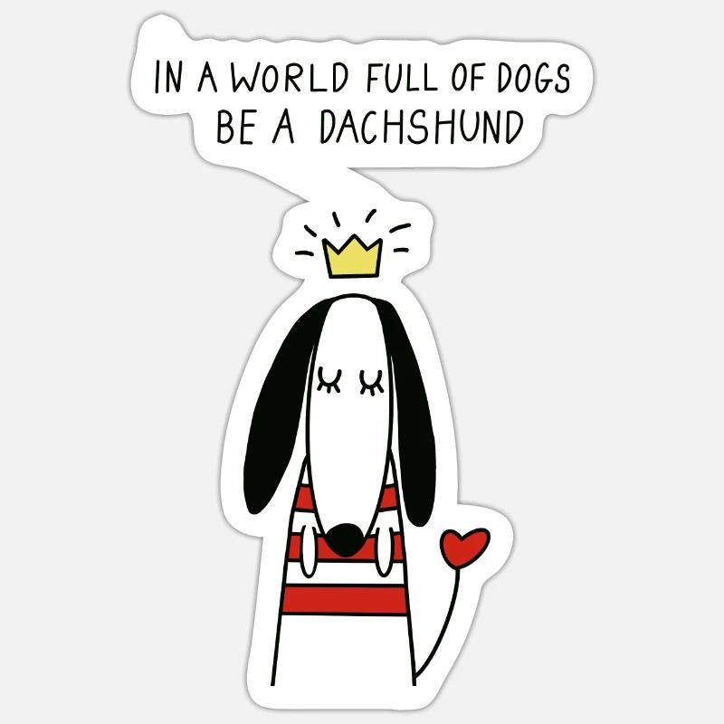 DACKEL DACHSHUND TECKEL DACKELLIEBE DAGGEL - Sticker Größe S (10 x 10 cm) - Mattweiß