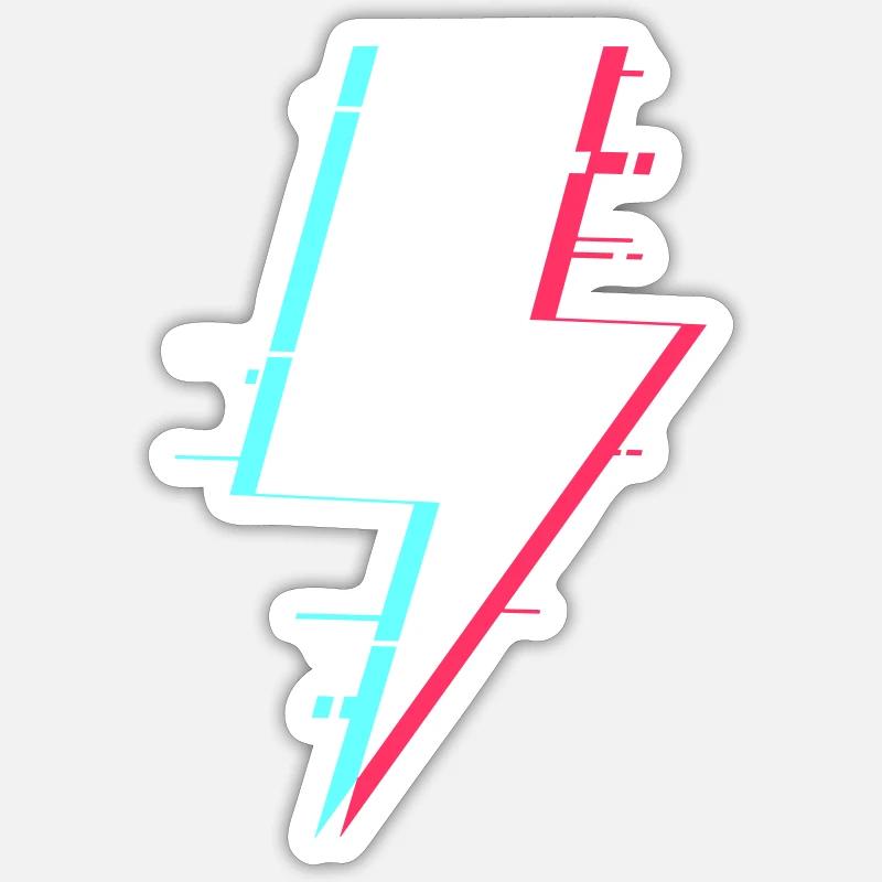 Lightning Style Rétro Éclairage numérique - Sticker taille S (10 x 10 cm) - blanc mat