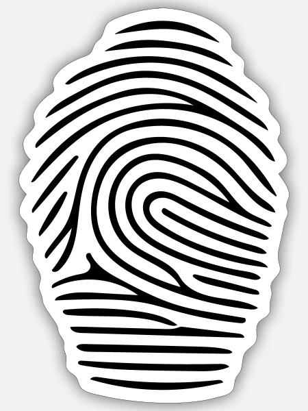 Fingerprint Vector Fingerabdruck - Sticker Größe S (10 x 10 cm) - Mattweiß