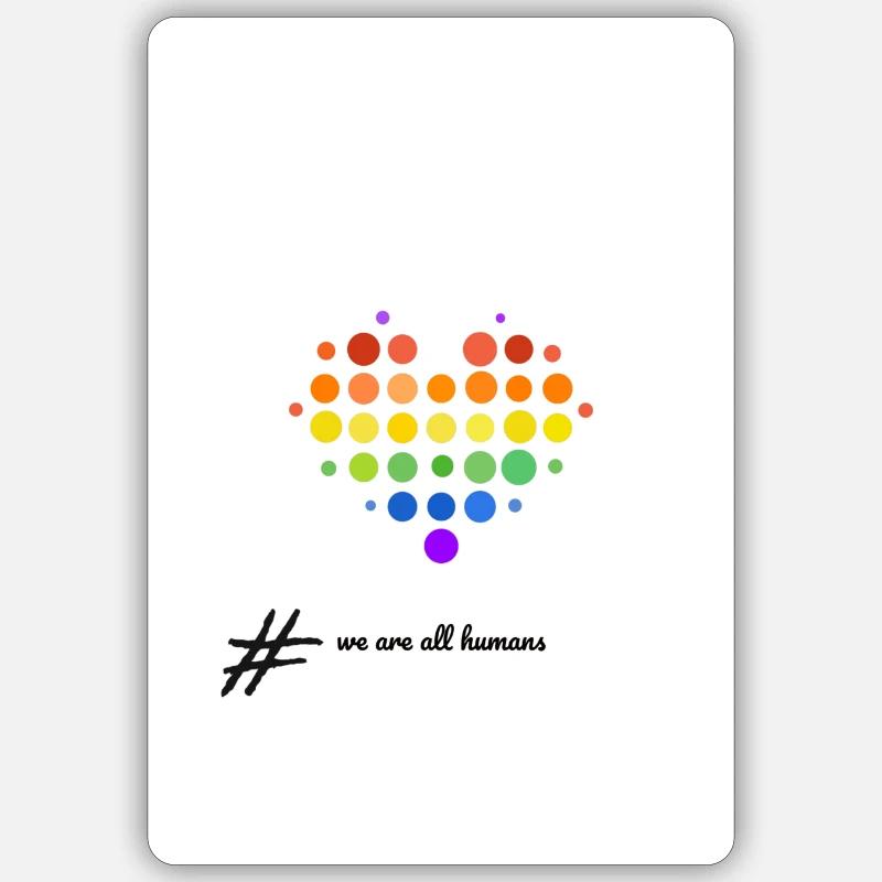#weareallhumans - Sticker Größe S (10 x 10 cm) - Mattweiß
