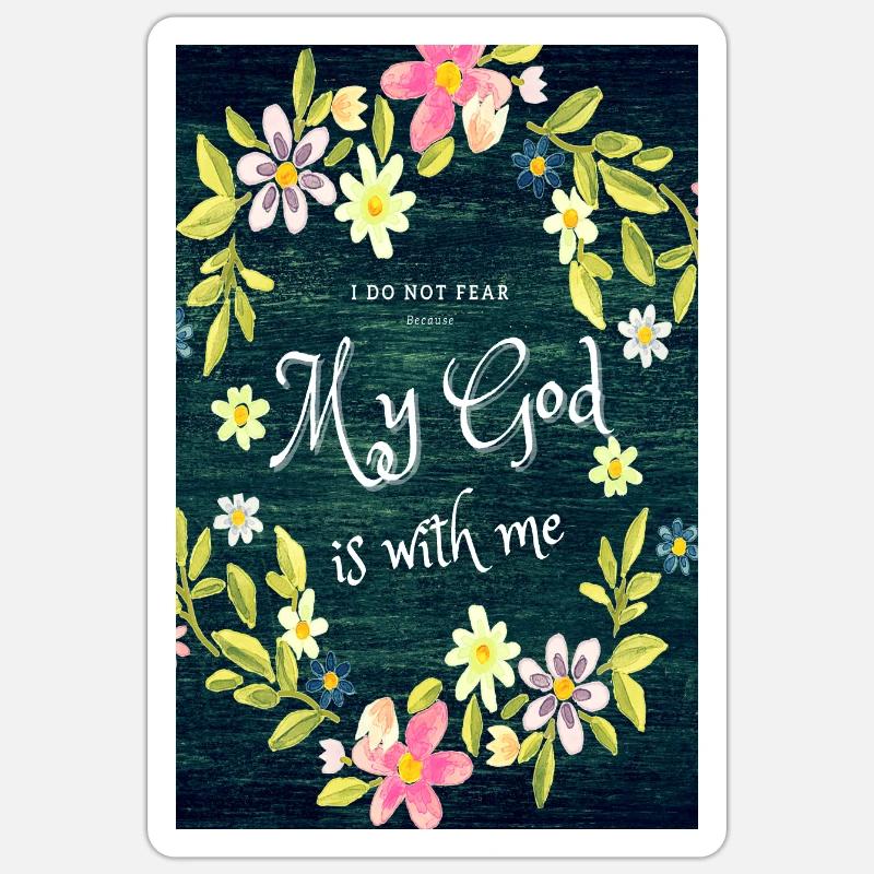 Christian Poster Proverbs I'm Not Afraid - Sticker size S (10 x 10 cm) - white matte