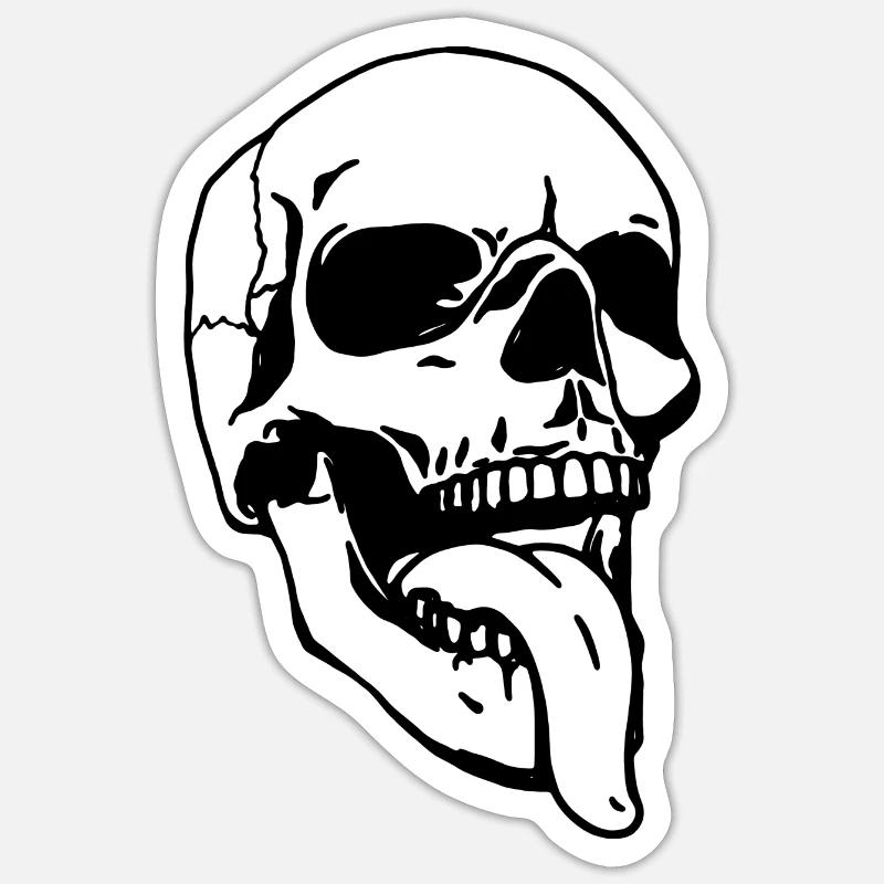 Crâne - Sticker taille S (10 x 10 cm) - blanc mat