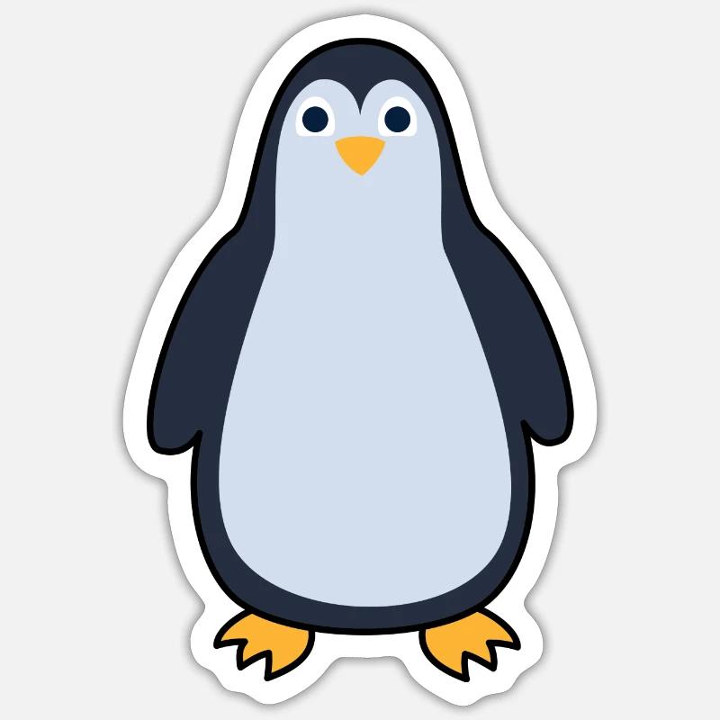 Pingouin - Sticker taille S (10 x 10 cm) - blanc mat