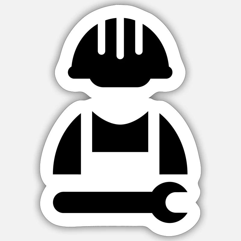 Artisans avec clé à molette Sticker taille S (10 x 10 cm)