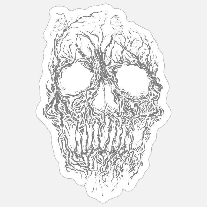 Skull from tree roots Skull Sticker size S (10 x 10 cm)