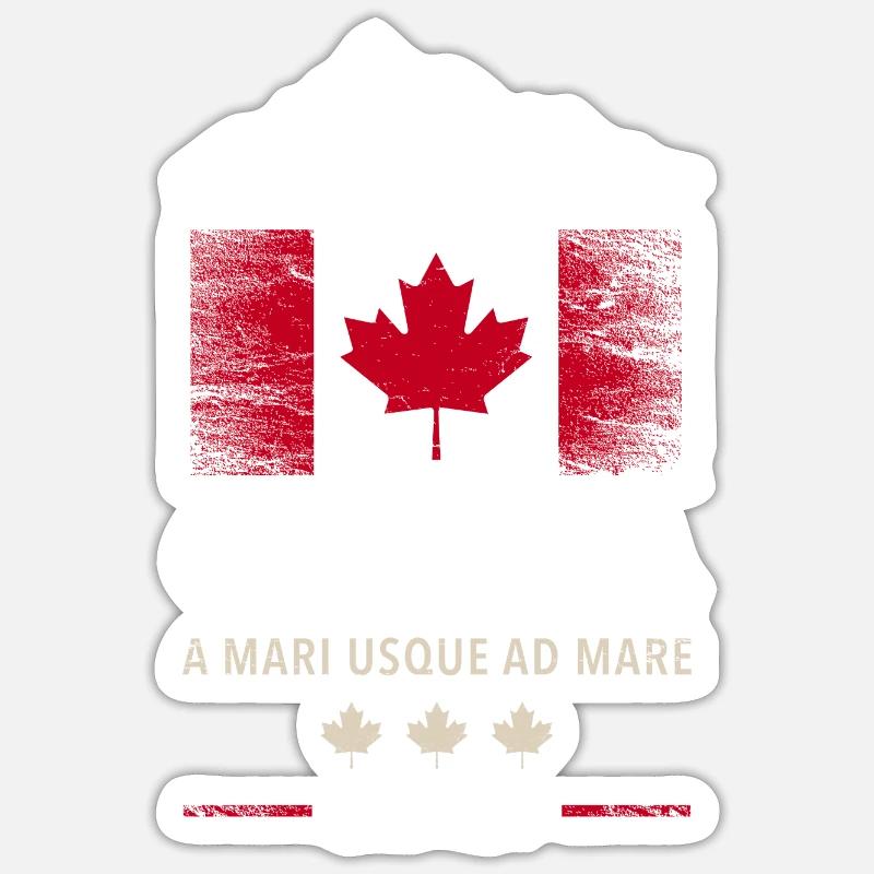 Drapeau du Canada Drapeau de la feuille d’érable de l’Amérique du Nord - Sticker taille S (10 x 10 cm) - blanc mat