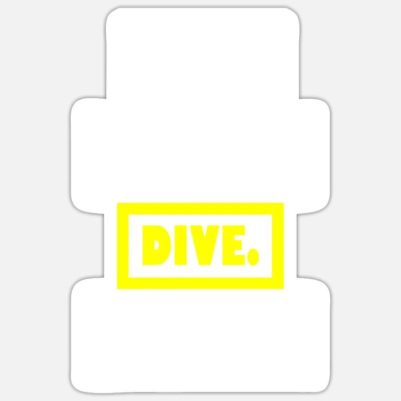 Diving Dive tauchen - Sticker Größe S (10 x 10 cm) - Mattweiß