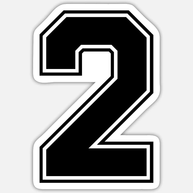 2 nombre de maillots - Sticker taille S (10 x 10 cm) - blanc mat