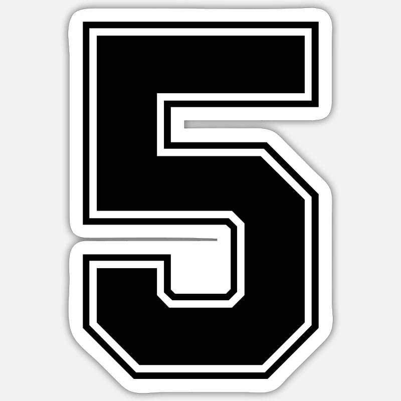 5 nombre de maillots - Sticker taille S (10 x 10 cm) - blanc mat