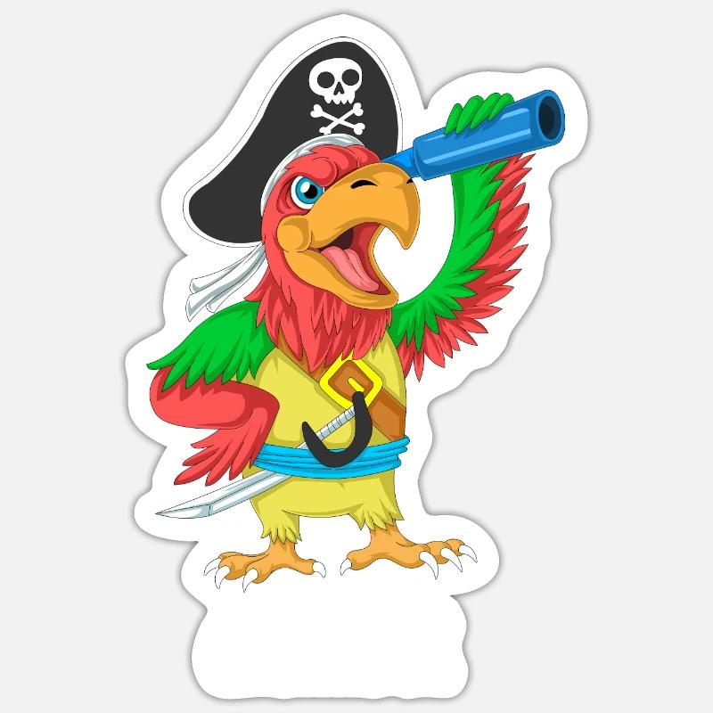 Pirate parrot arrrrr - Sticker size S (10 x 10 cm) - white matte