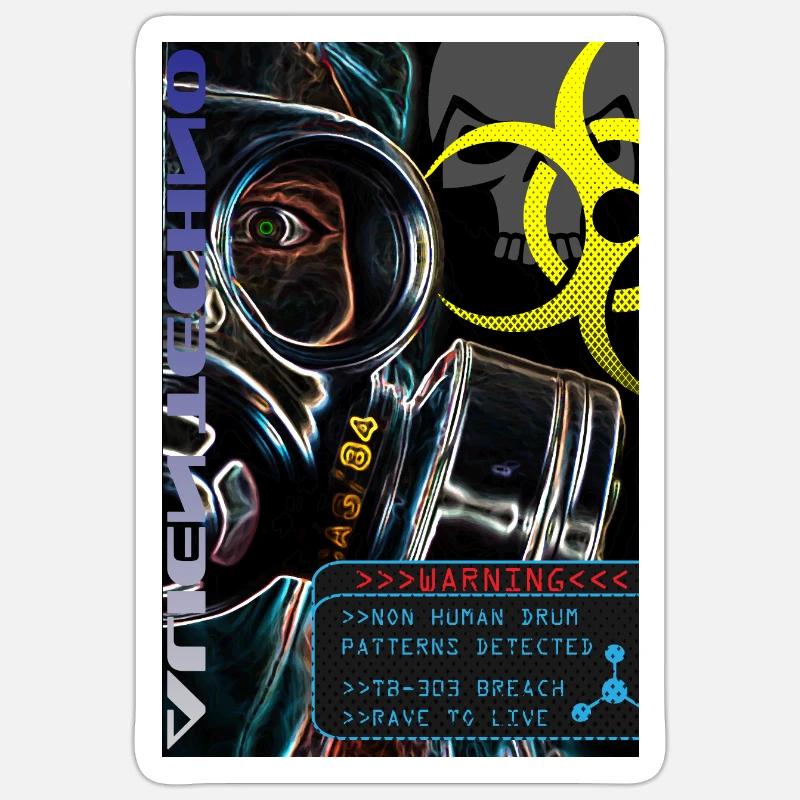 Dunkle Techno-| Alien Techno 303 Rave zum Leben Sticker Größe S (10 x 10 cm)