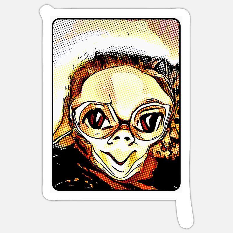 Knuffiger Alien (DDP 2:3, grille de points) Sticker taille S (10 x 10 cm)