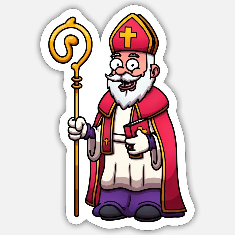 Saint Nicholas - Sticker size S (10 x 10 cm) - white matte