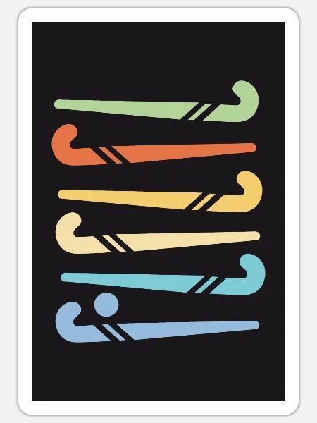 Hockeyschläger Poster - Sticker Größe S (10 x 10 cm) - Mattweiß