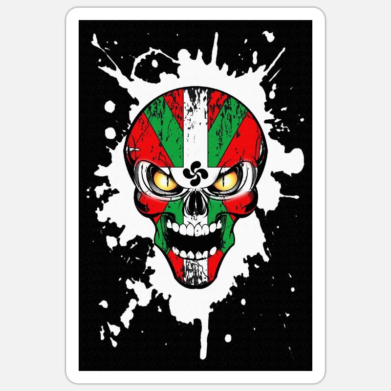 Basque Skull Poster Sticker size S (10 x 10 cm)