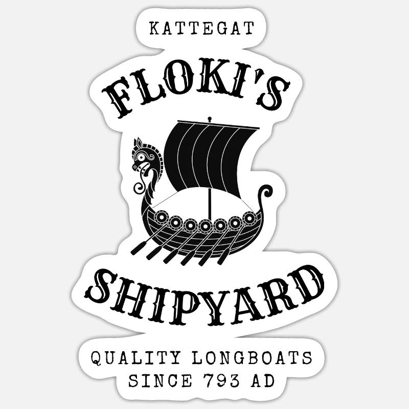 Floki s Werft Qualität Langboot Sticker Größe S (10 x 10 cm)