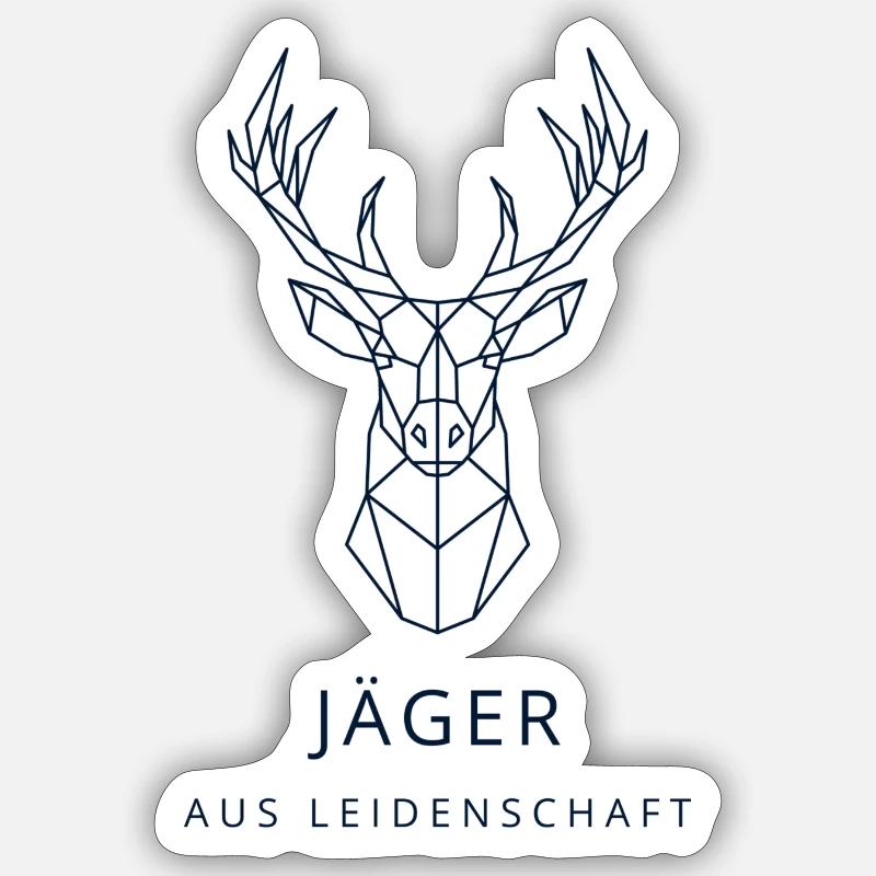 Jäger aus Leidenschaft - Sticker Größe S (10 x 10 cm) - Mattweiß
