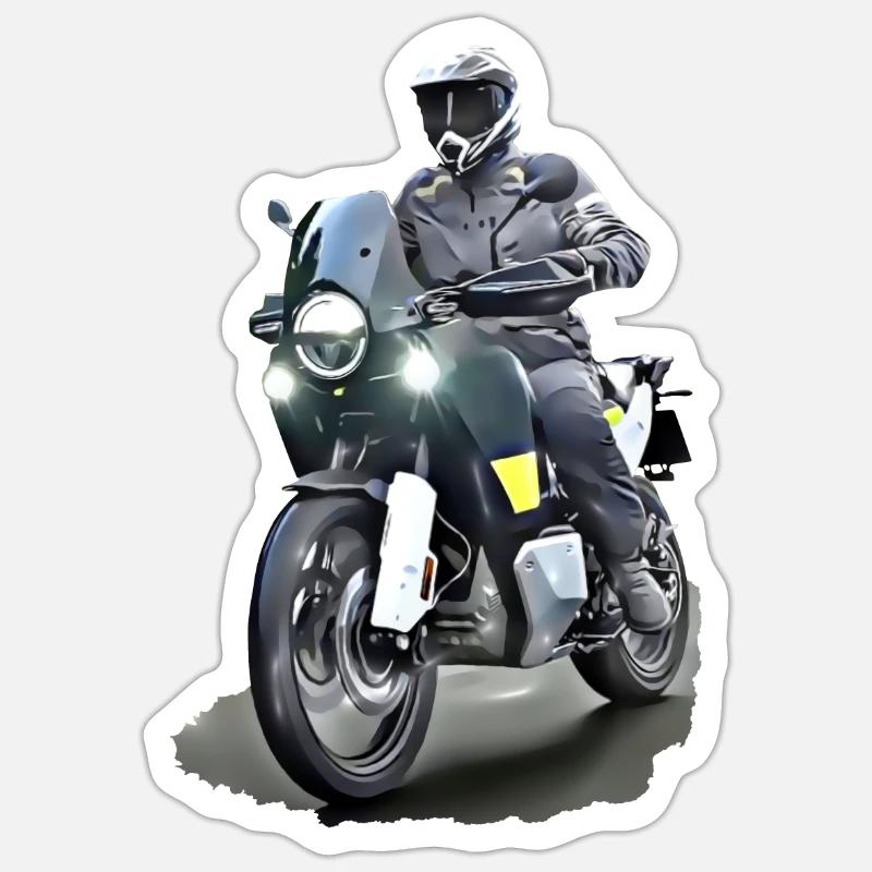 Affiche Adventure Biker - Sticker taille S (10 x 10 cm) - blanc mat