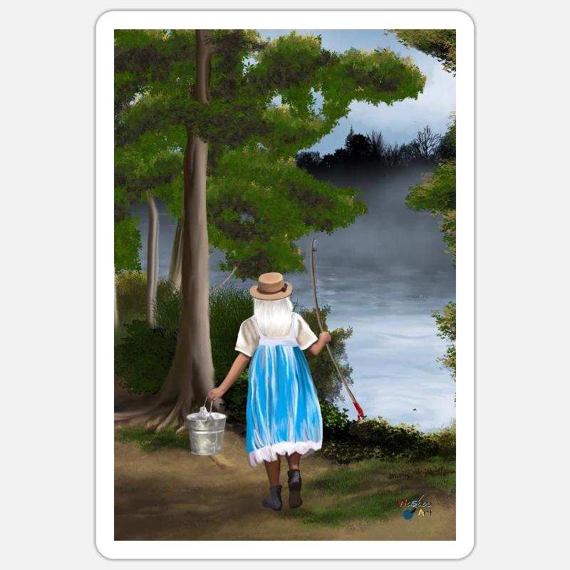 Pêcheur Sticker taille S (10 x 10 cm)