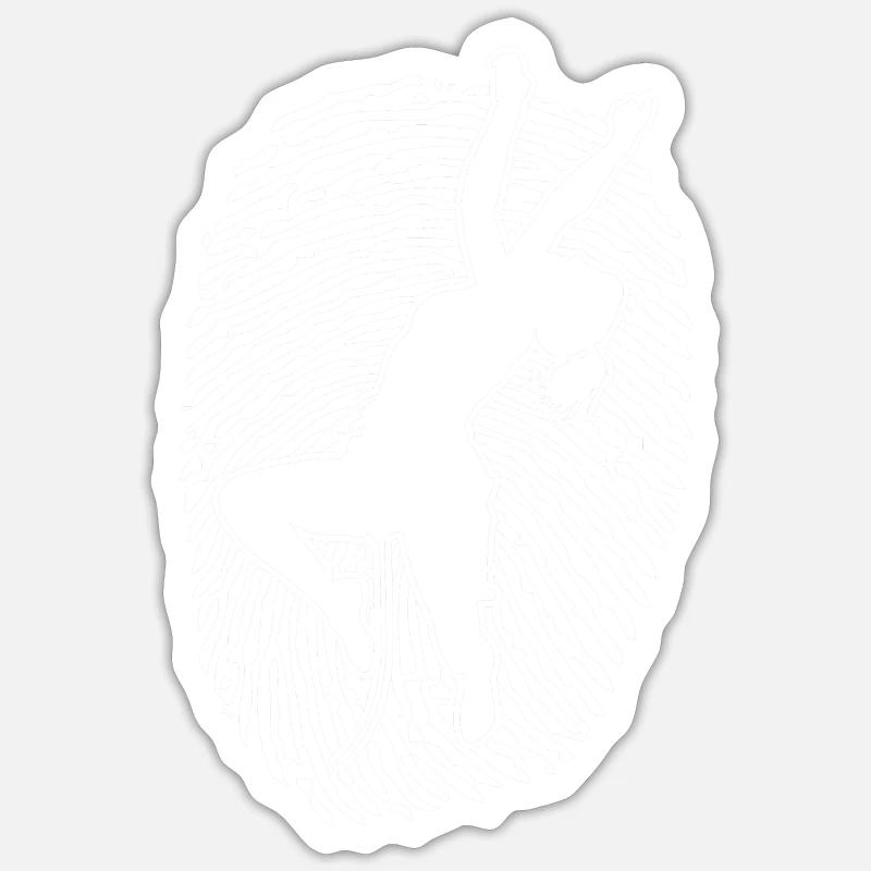 Bouldering Kletterer Klettern Climber Damen - Sticker Größe S (10 x 10 cm) - Mattweiß
