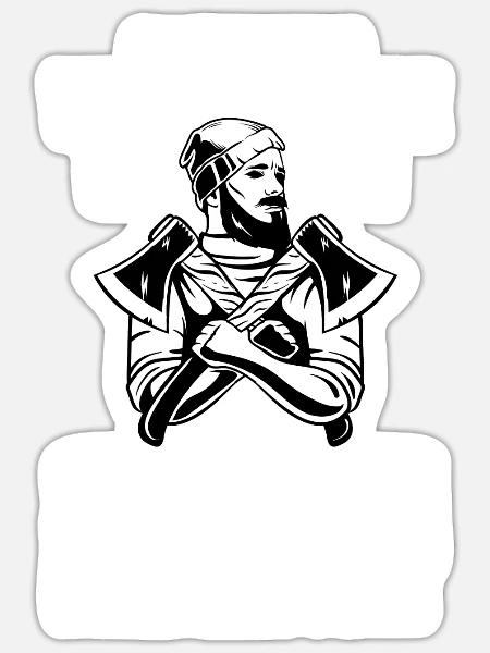 Förster Waldarbeiter Kettensäge Holzfäller - Sticker Größe S (10 x 10 cm) - Mattweiß