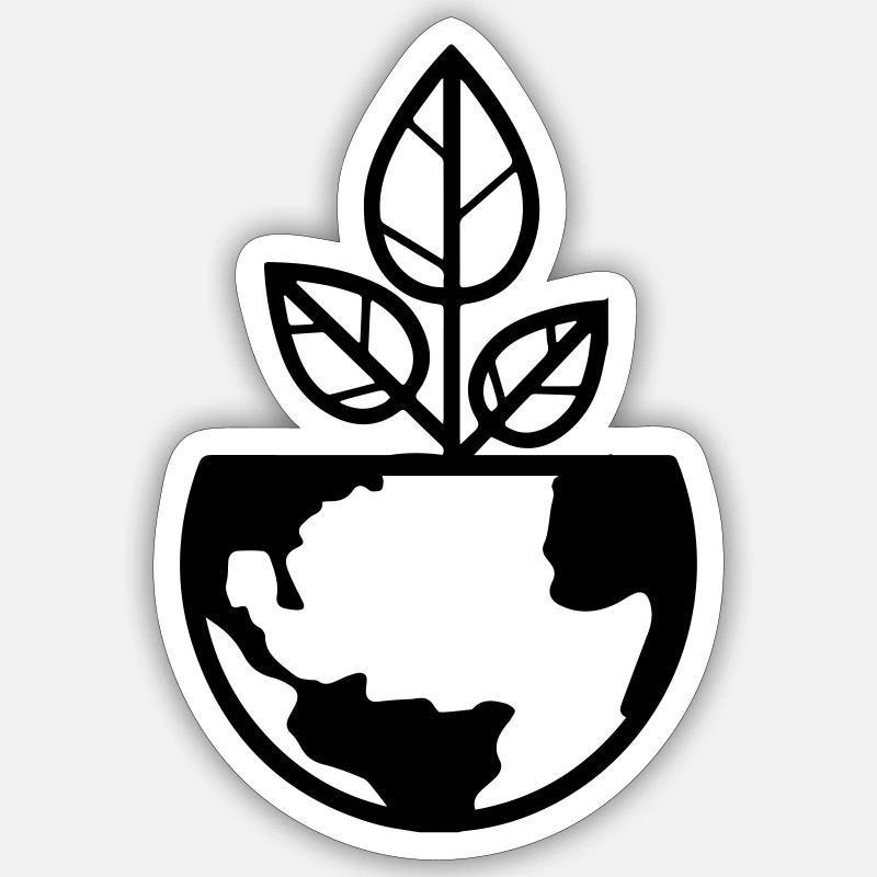 Planet Erde - Sticker Größe S (10 x 10 cm) - Mattweiß