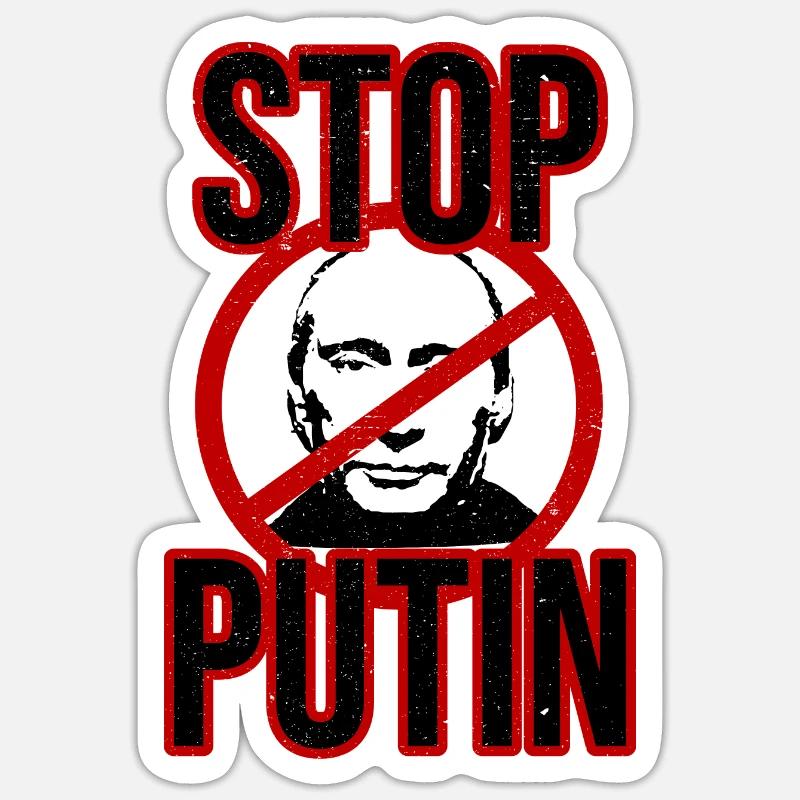 Arrêtez Poutine Sticker taille S (10 x 10 cm)