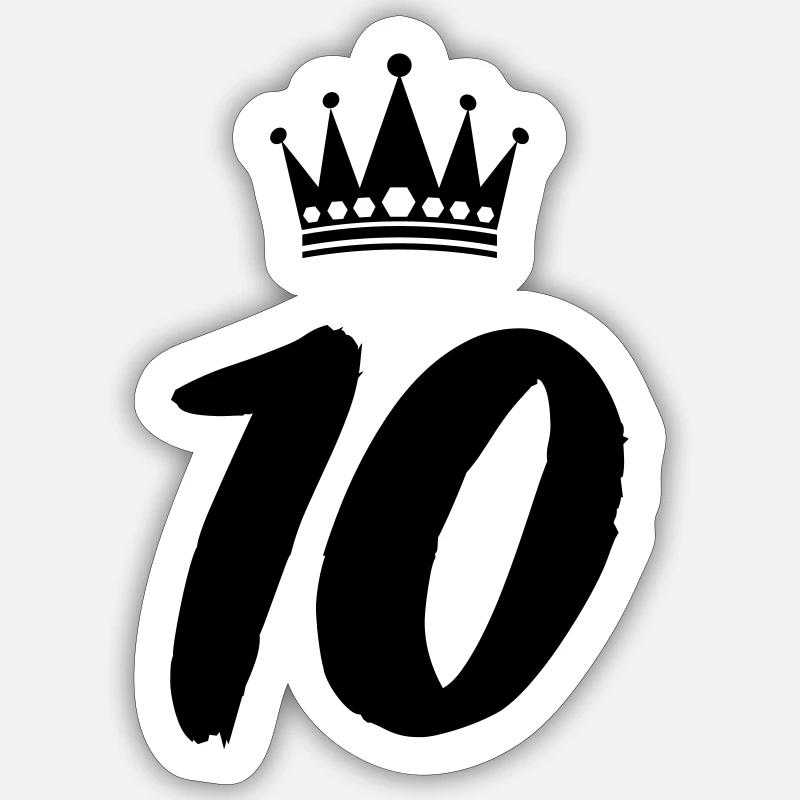 10 Krone - Sticker Größe S (10 x 10 cm) - Mattweiß
