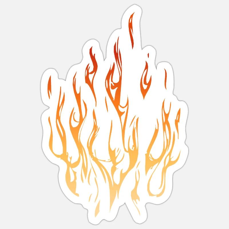 flame fire flame - Sticker size S (10 x 10 cm) - white matte