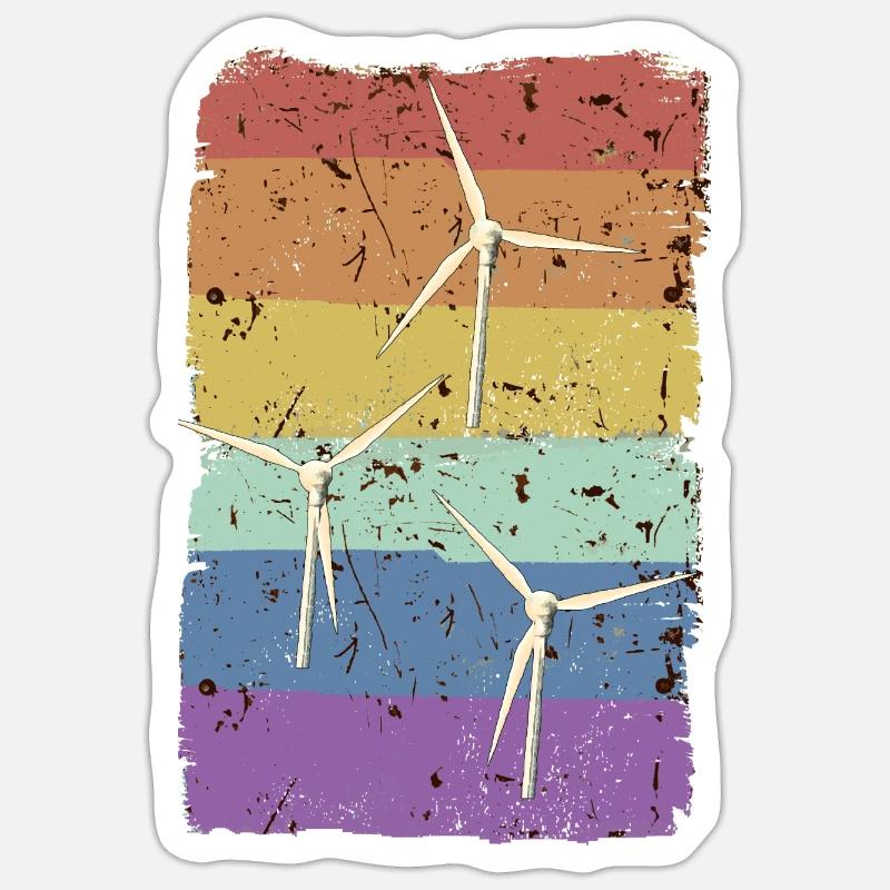 Various wind turbines (2) Sticker size S (10 x 10 cm)