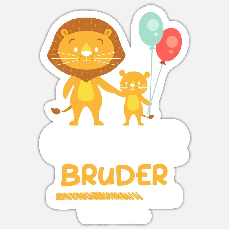 Großer Bruder Loading Löwe Sticker Größe S (10 x 10 cm)