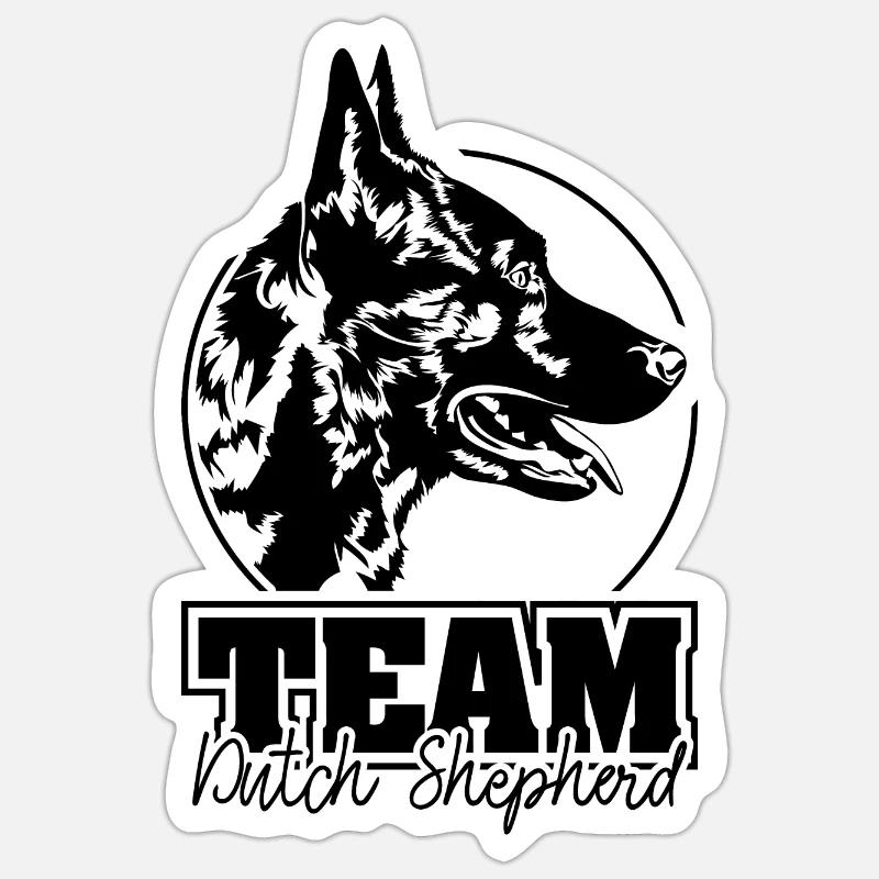 Équipe DUTCH SHEPHERD Chien Wilsigns IGP - Sticker taille S (10 x 10 cm) - blanc mat
