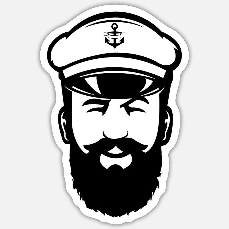 Capitaine - Sticker taille S (10 x 10 cm) - blanc mat
