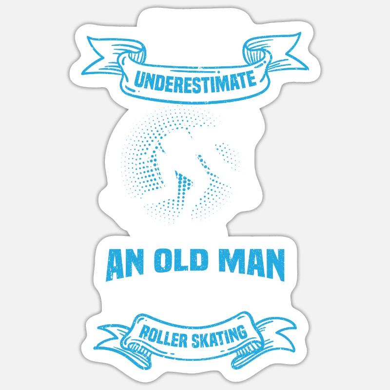 Rollerskate Rollerskating Skating Rollerblades Opa Sticker Größe S (10 x 10 cm)