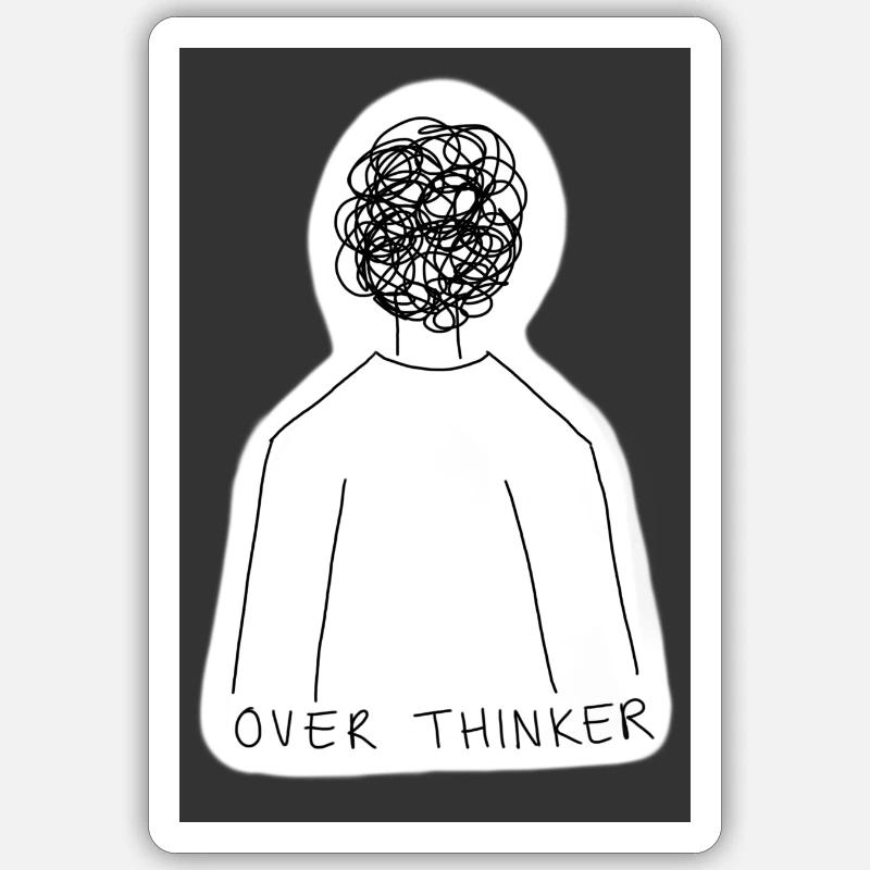 OVERTHINKER - Sticker Größe S (10 x 10 cm) - Mattweiß