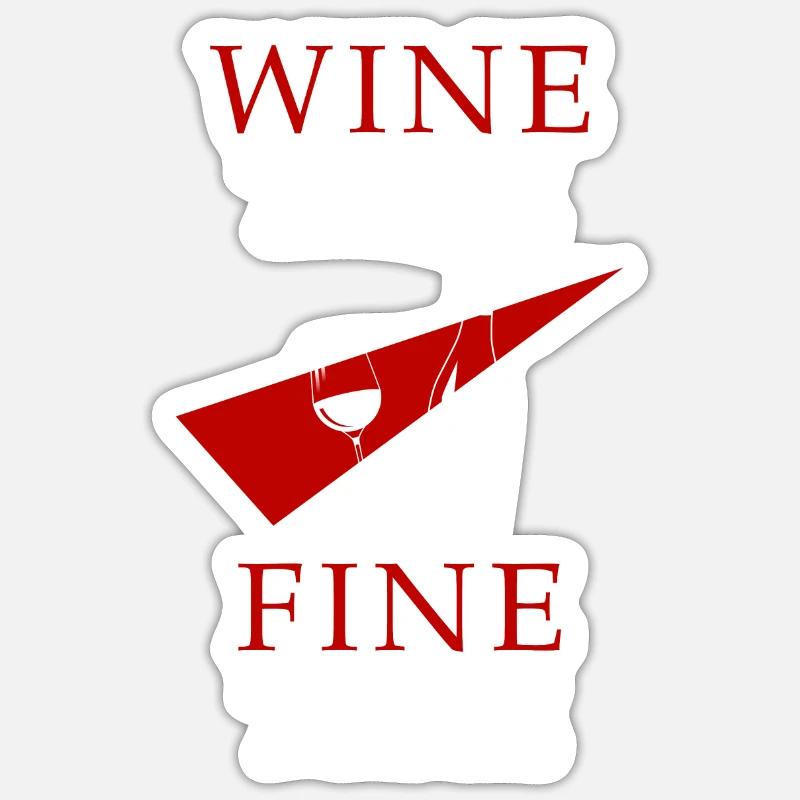 Vin Time Fine Time - Sticker taille S (10 x 10 cm) - blanc mat