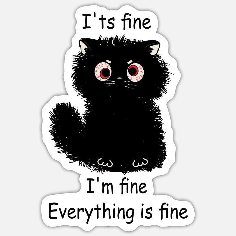 Cute Kitty - Sticker Größe S (10 x 10 cm) - Mattweiß