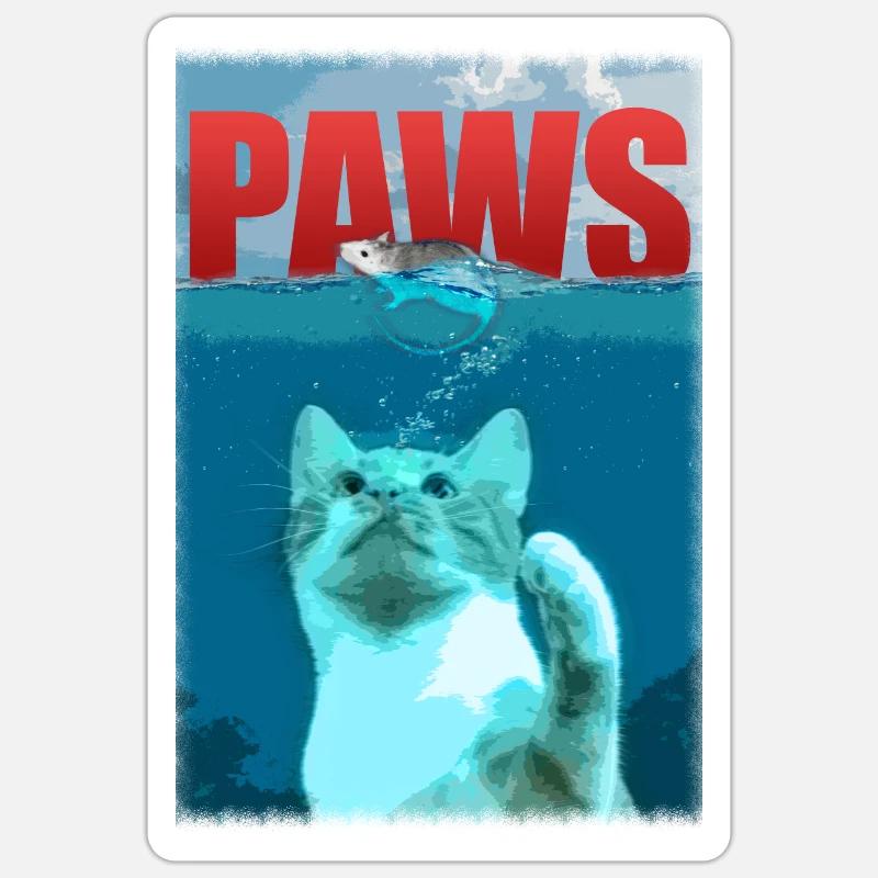 PAWS - Sticker Größe S (10 x 10 cm) - Mattweiß