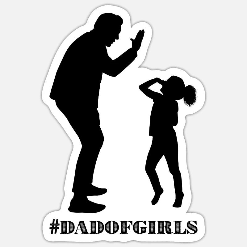 Vater von Mädchen - Sticker størrelse S (10 x 10 cm) - mat hvid