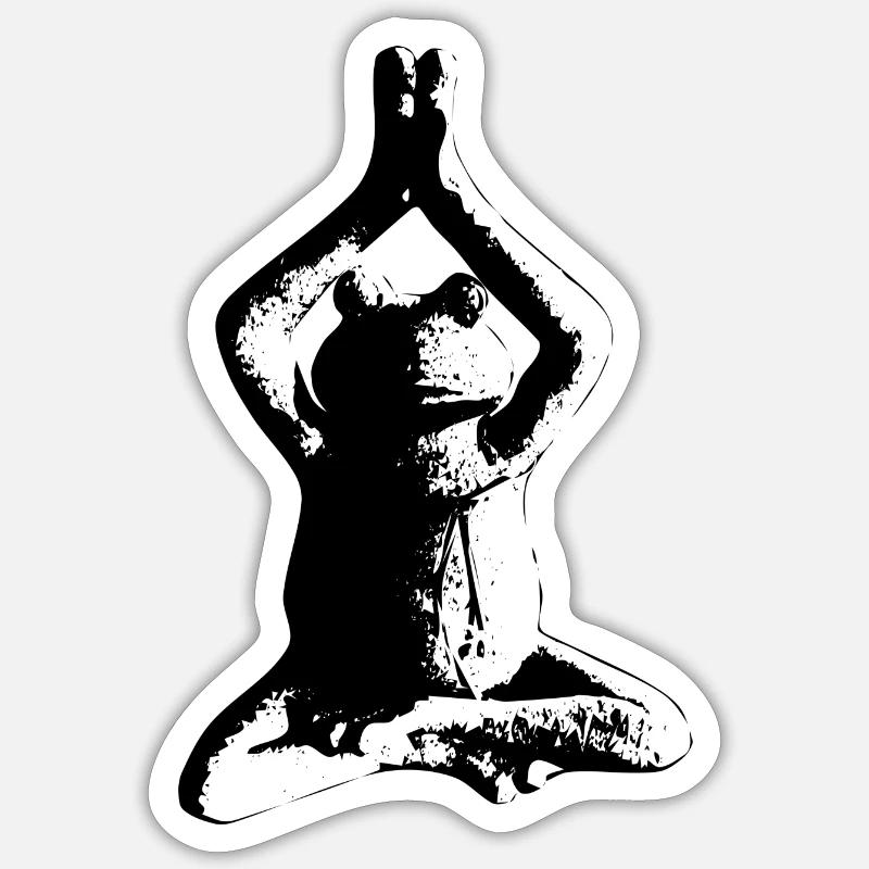 Grenouille - Sticker taille S (10 x 10 cm) - blanc mat