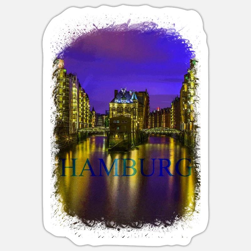 Hamburger Hafen - Sticker Größe S (10 x 10 cm) - Mattweiß