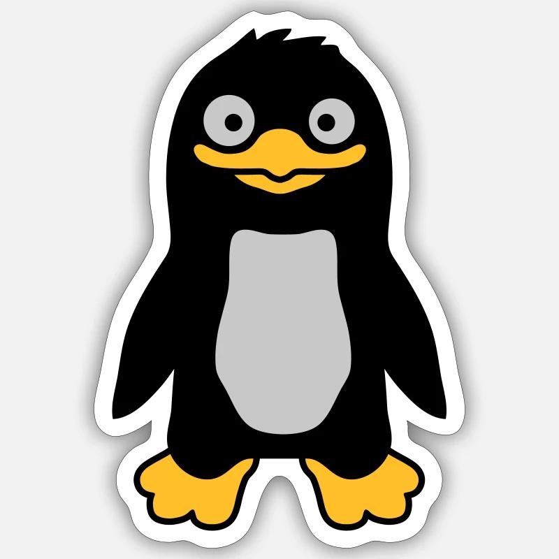 Lustiger ulkiger Pinguin grinst Sticker Größe S (10 x 10 cm)