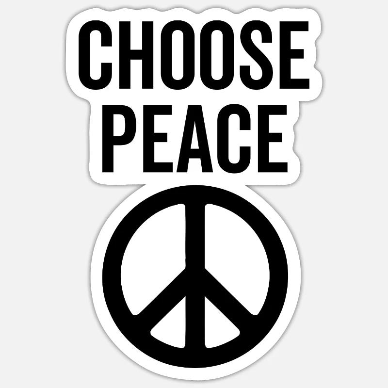 Wählen Sie Peace - Sticker Größe S (10 x 10 cm) - Mattweiß