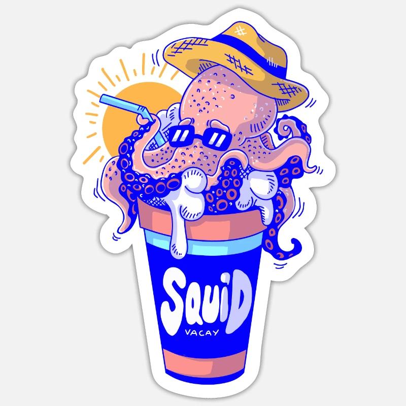 Vacances Squid Sticker taille S (10 x 10 cm)