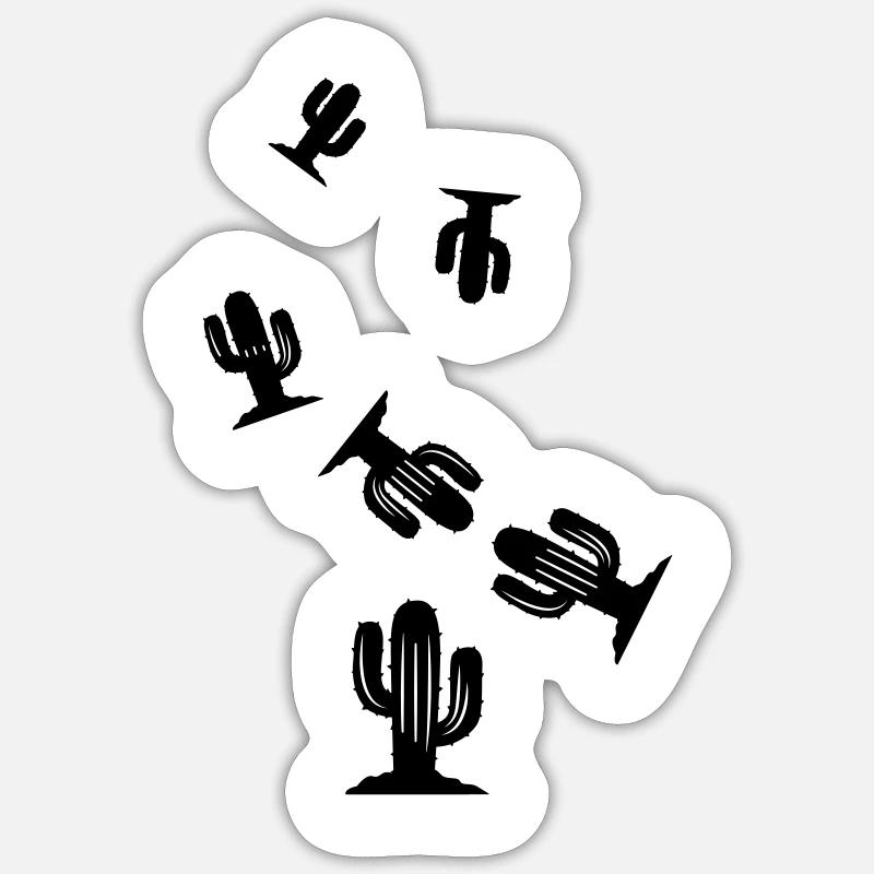 Symbole de cactus Sticker taille S (10 x 10 cm)