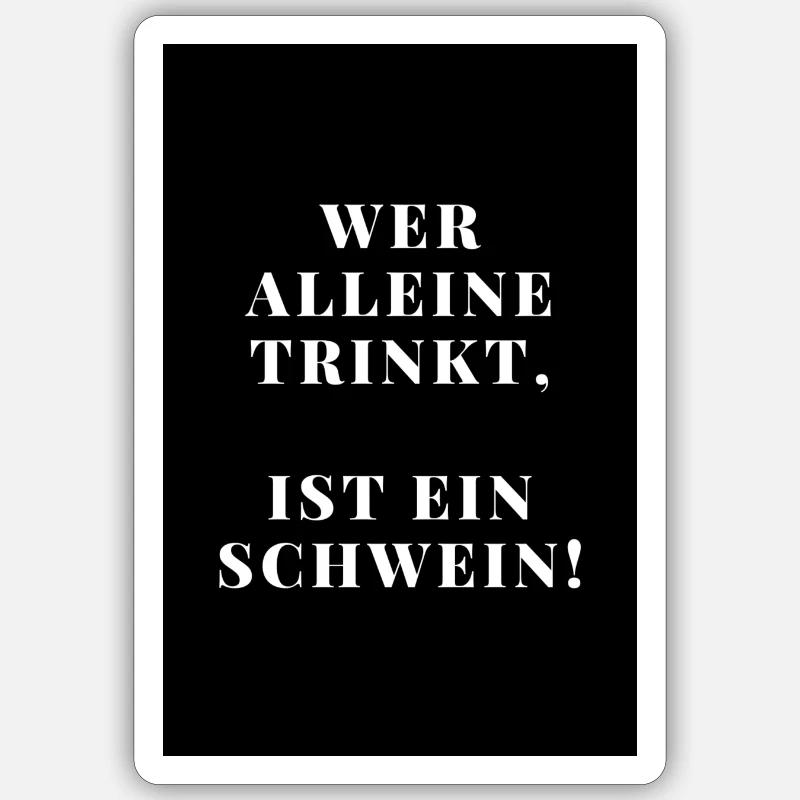 Trinkspruch - Sticker Größe S (10 x 10 cm) - Mattweiß